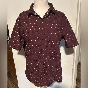 Men's Level Ten Maroon Short Sleeve Shirt Size XL